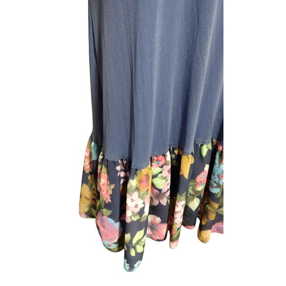 J.CREW Mathilde Dress Womens 38 Blue Floral Lace Ruffle Hem Midi Boho - Picture 7 of 7